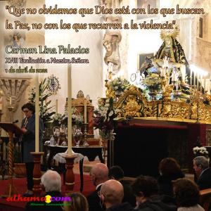 Sentida exaltación de Carmen Lina Palacios a la Virgen