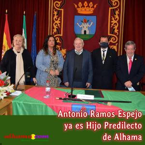 Antonio Ramos Espejo, cuarto Hijo Predilecto de Alhama, nacido en la calle Enciso
