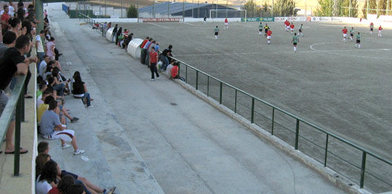 Aspecto que presentaba el polideportivo de La Joya en este día