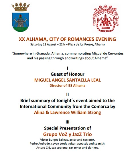 XX Alhama, City of Romances evening