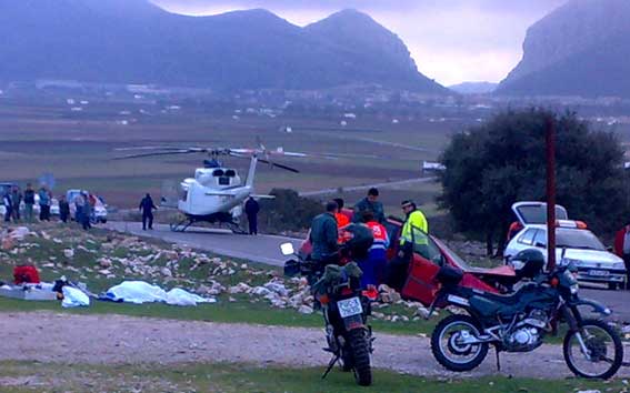  Lamentable resultado de este accidente con un fallecido y dos heridos de diversa consideración 