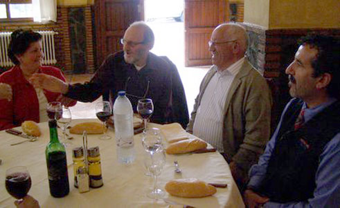 Eric David Roberson, en animada charla durante el almuerzo