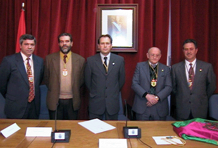  Homenaje a los alcaldes del perido democrático, de izquierda a derecha: Antonio Molina, Ricardo Cortés, Francisco Escobedo, Salvador Fernández y José Fernando Molina. Ausente José Sánchez (Año 1999) 