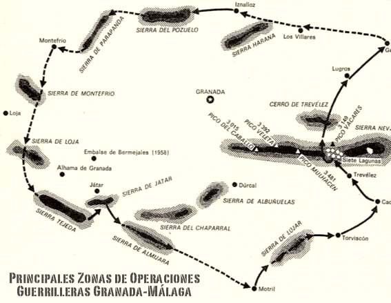 Principales zonas de operacione guerrilleras