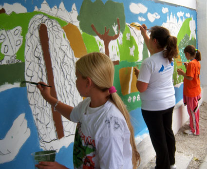 El mural va tomando forma