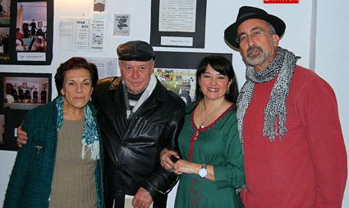 Directivos de La Brecha con el Premio Nacional de Poesía, Antonio Carvajal 